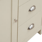 Sideboard Cabinet with 1 Door and 3 Solid Drawers Storage Buffet Unit for Living and Dining Room Furniture in Cream - Lavish Kitchen Isle