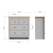 Stylish Light Grey Chest of Drawers 4 Drawer Bedroom Furniture Modern Bedside Cabinet & Storage Solution