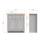 Light grey Lavish Kitchen Isle sideboard cabinet with two drawers and two doors, ideal for living or dining room storage.