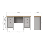 Home Desk Table with Drawers Study Office Computer Laptop Furniture- Grey - Lavish Kitchen Isle