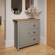 Sideboard Cabinet with 1 Door and 3 Solid Drawers Storage Buffet Unit for Living and Dining Room Furniture in Cream