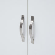 White 3-door wardrobe with hanging rail, shelves, and drawers from Lavish Kitchen Isle, modern bedroom storage solution.