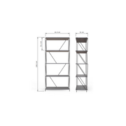 5 Tier Shelving Storage Shelves  Bookcase Unit- Grey