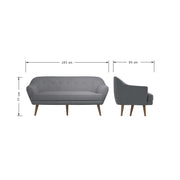 SNOWDONIA 3 SEATER SOFA LIGHT GREY - Lavish Kitchen Isle