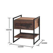 Modern Rustic Nightstand Bedside Table with 1 Drawer and Shelf – Ideal for Lamps and Storage