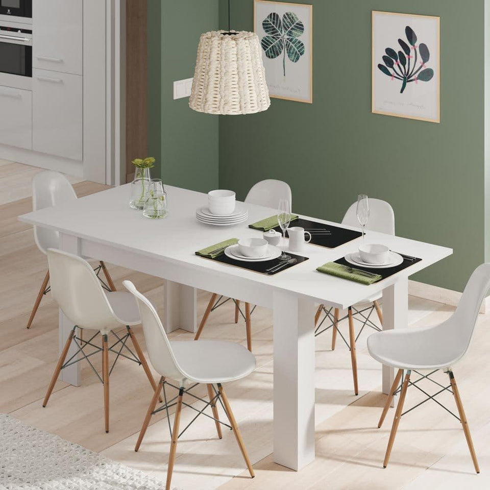 Ridge White Extending Dining Table