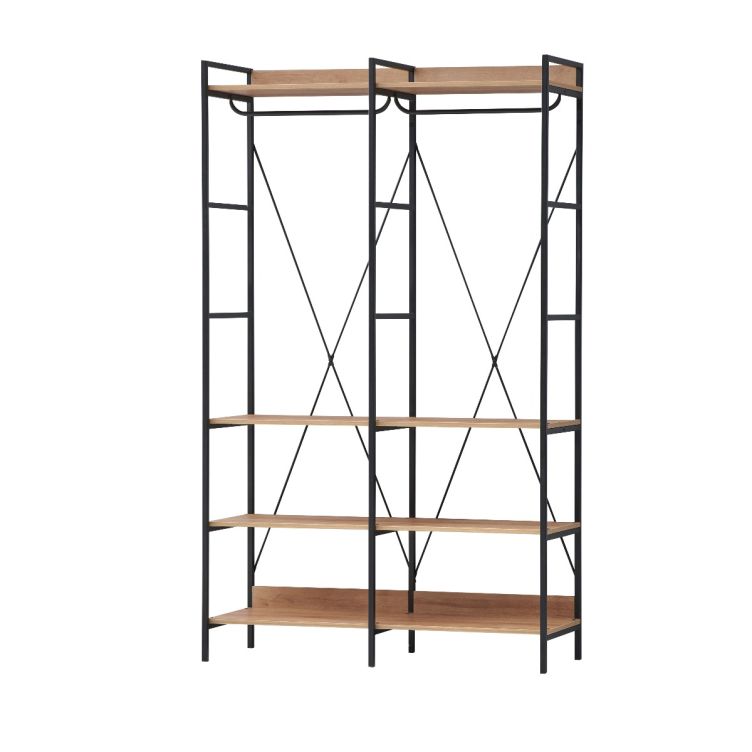 Alaga Wardrobe with Hanging Rail and 8 Shelves Riviera Oak Wardrobe Storage Unit for Bedroom Furniture