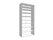 Tall white mirrored shoe storage cabinet by Lavish Kitchen Isle with space for 50 pairs of shoes, featuring mirrored doors.