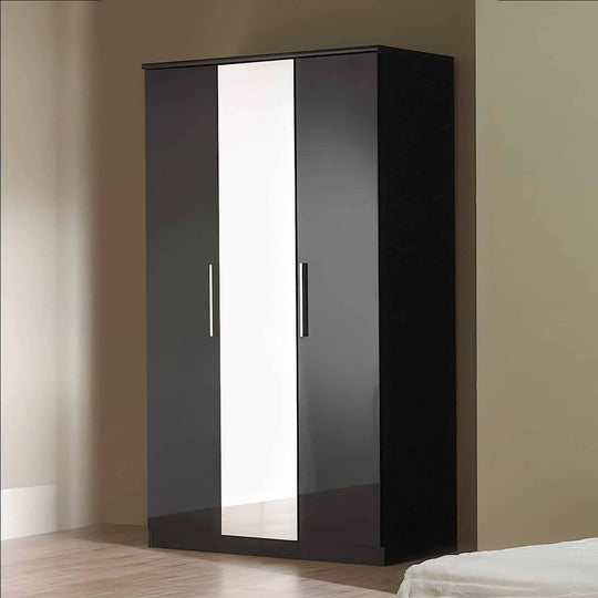 Topline 3 Door Wardrobe with Centre Mirror – Modern High Capacity Bedroom Storage Cabinet