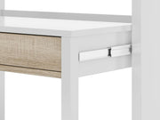 Lavish Kitchen Isle Omomy Arctic White and Oak extendable desk or dressing table with modern design, suitable for home or office use.