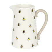 Lavish Kitchen Isle Bee Ceramic Flower Jug with a detailed bee design, perfect for floral arrangements or decorative displays.