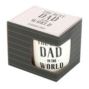 Lavish Kitchen Isle Best Dad in the World mug with bold lettering on white ceramic, perfect for Father's Day or everyday use.