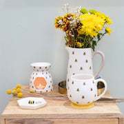 Lavish Kitchen Isle Bee Ceramic Flower Jug with a detailed bee design, perfect for floral arrangements and home decor.