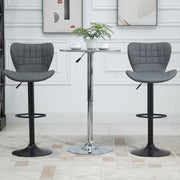 Set of 2 adjustable height swivel bar stools in black PU leather by HOMCOM with sleek design and modern features.
