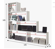 Contemporary White Gloss Storage and Display Bookcase – 120 cm