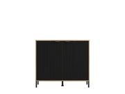 Lavish Kitchen Isle Artisan oak effect and black small sideboard with two doors, modern storage cabinet for living or dining room.