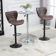 Set of 2 HOMCOM adjustable height swivel bar stools in black PU leather with sleek design and chrome base.