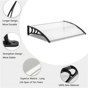 Lavish Kitchen Isle HT-120 x 80 household rain cover eaves canopy with white and black bracket for door and window protection.