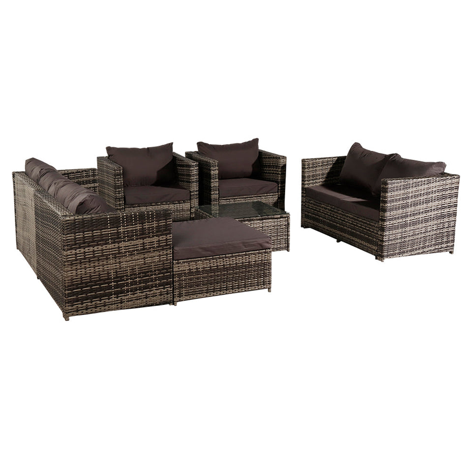 8-Seat Rattan Furniture Outdoor Sofa Dark Grey-Lavish Kitchen Island