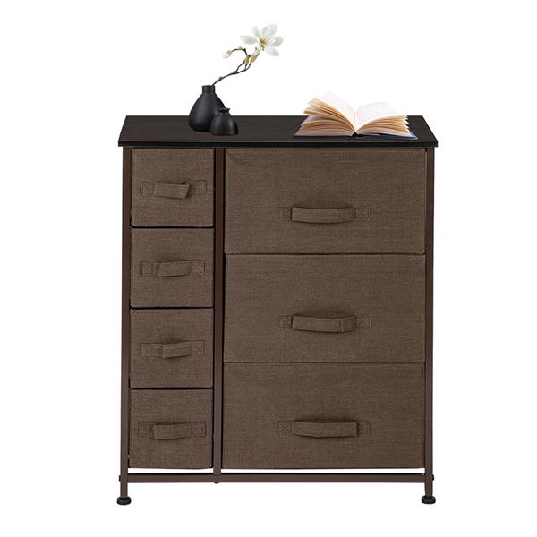 Dresser with 7 Drawers for Bedroom, Hallway, Closet, Office Organization- Brown