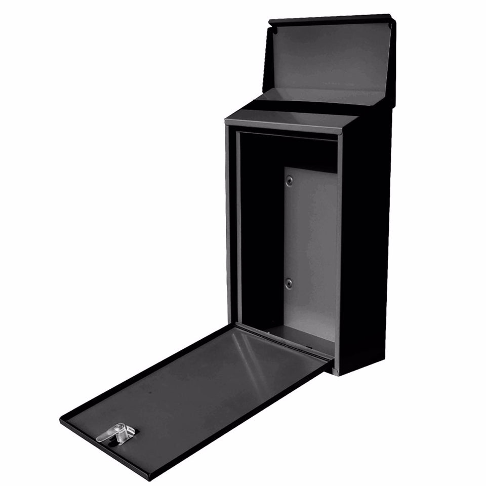 Zinc Mailbox  Wall-Mounted Lockable Post Letter Box with Viewing Windows