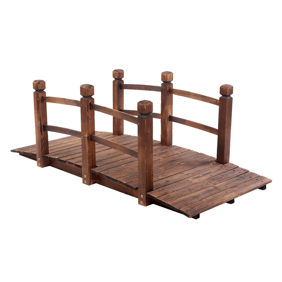 Arch Bridge Small Wooden Bridge Courtyard Outdoor Anticorrosive Wood Landscape Bridge Carbonization Colour