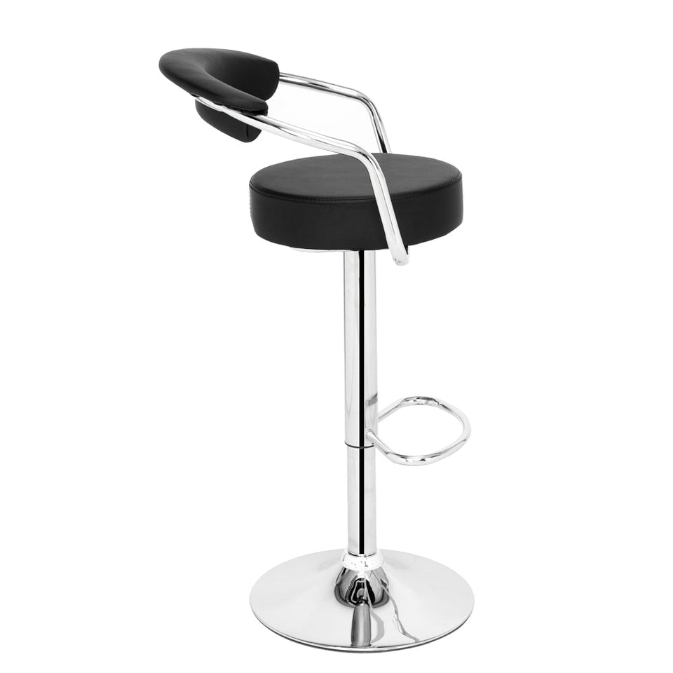 High-grade Round Back Cushion Bar Stool- Black-Lavish Kitchen Island