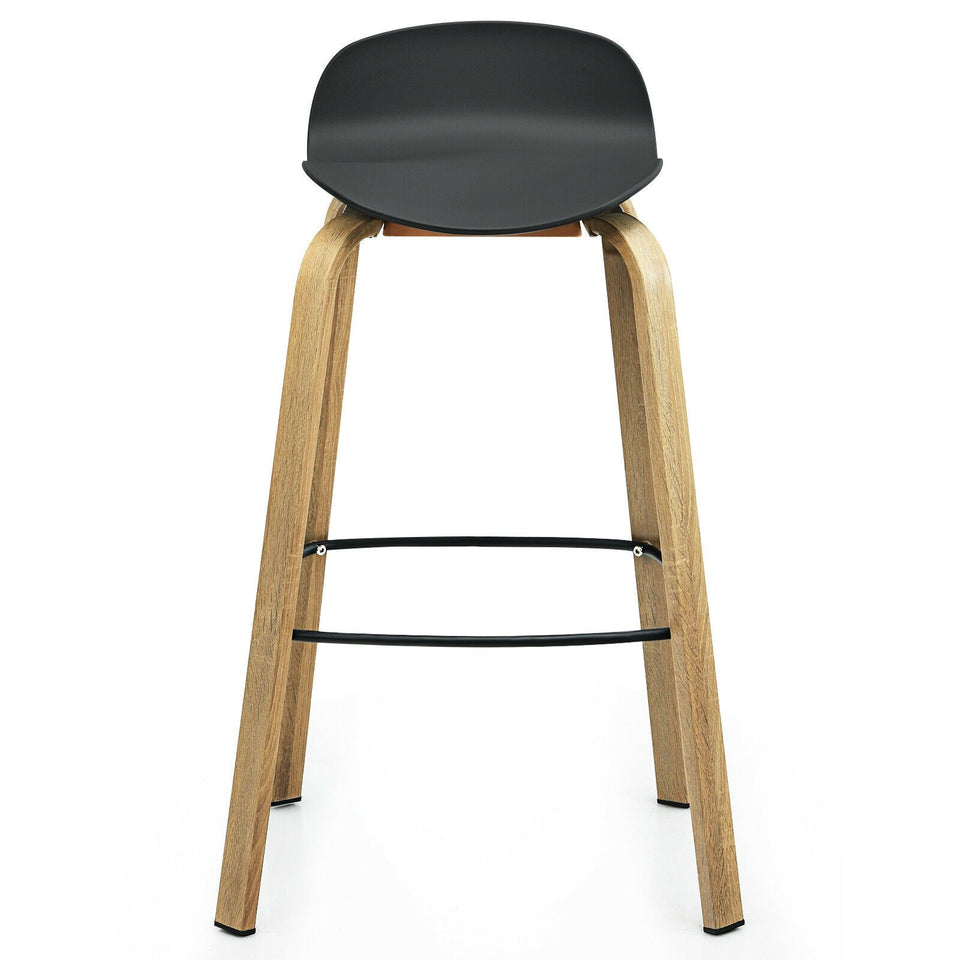 2 x High Counter Stools with Footrest-COSTWAY