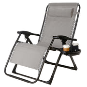 Grey Lavish Kitchen Isle sun lounger recliner beach chair with adjustable backrest and cushioned seat for patio relaxation.