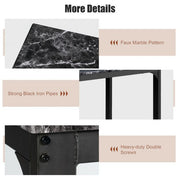 3 Piece Dining Table Set with 2 Faux Leather Backless Stools - Lavish Kitchen Isle