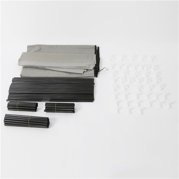 6-Row 2-Line 12 Lattices Non-woven Fabric Shoe Rack Grey
