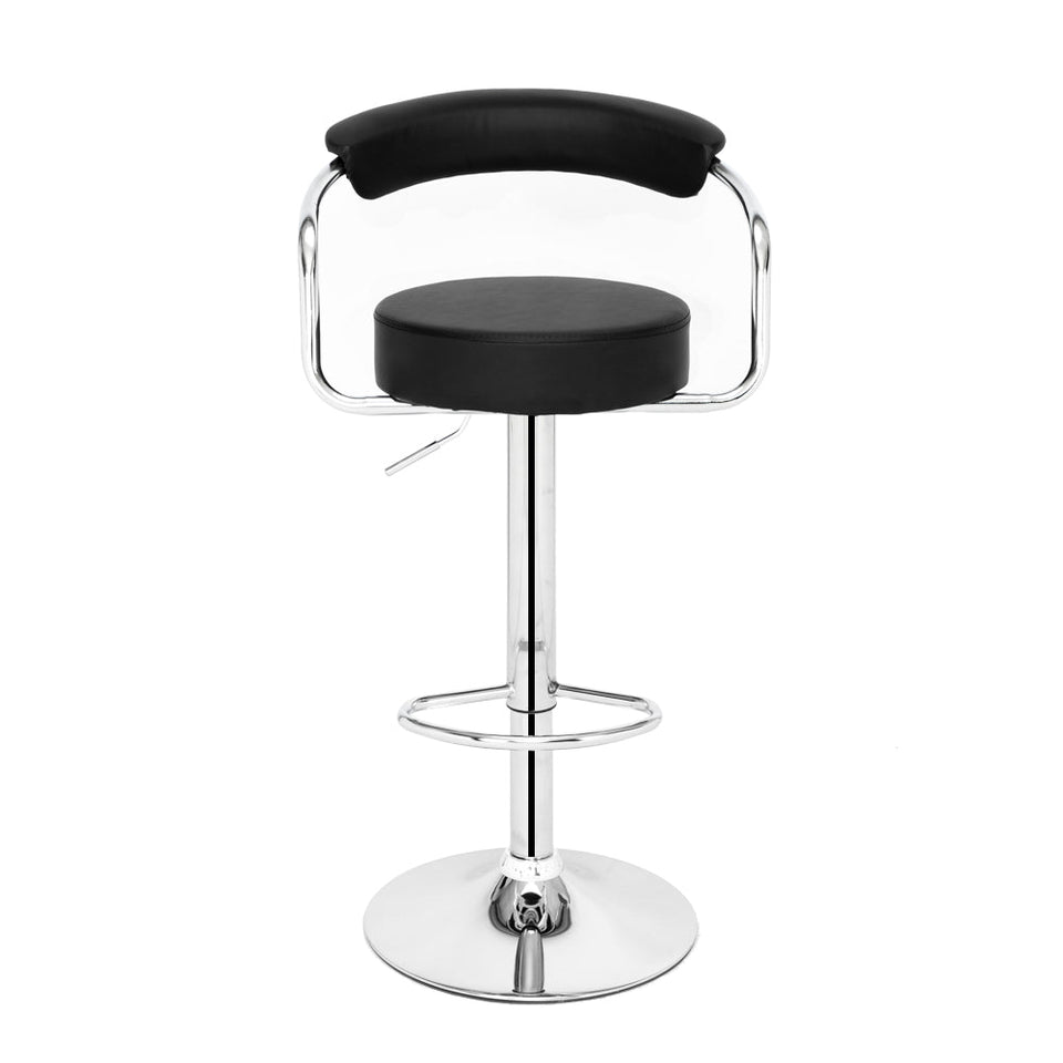 High-grade Round Back Cushion Bar Stool- Black-Lavish Kitchen Island
