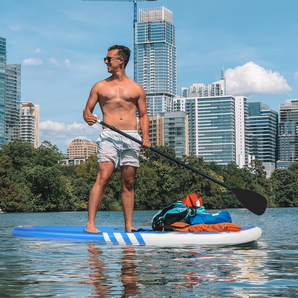 Inflatable Paddle Boards Stand Up 10.5'x30 x6 ISUP Surf Control Non-Slip Deck Standing Boat Blue