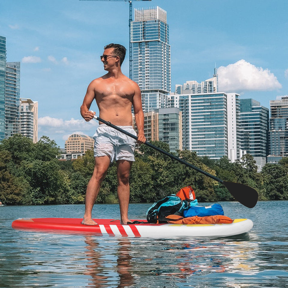 Inflatable Paddle Boards Stand Up 10.5'x30 x6 ISUP Surf Control Non-Slip Deck Standing Boat Red