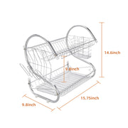 Multifunctional S-shaped two Layers Dish Rack - Lavish Kitchen Isle
