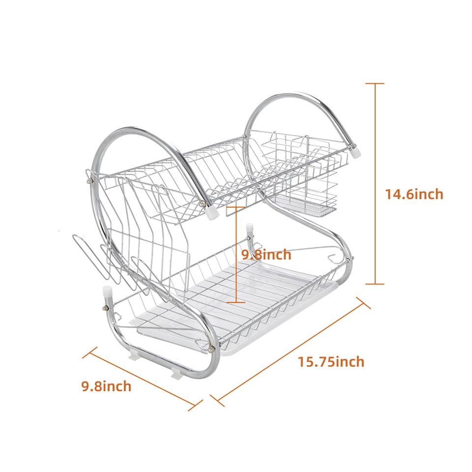 Multifunctional S-shaped two Layers Dish Rack