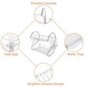 Multifunctional S-shaped two Layers Dish Rack - Lavish Kitchen Isle