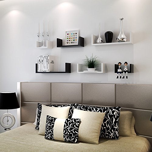 Set of 3 Floating Display Shelves Ledge Bookshelf Wall Mount Storage Home Décor White