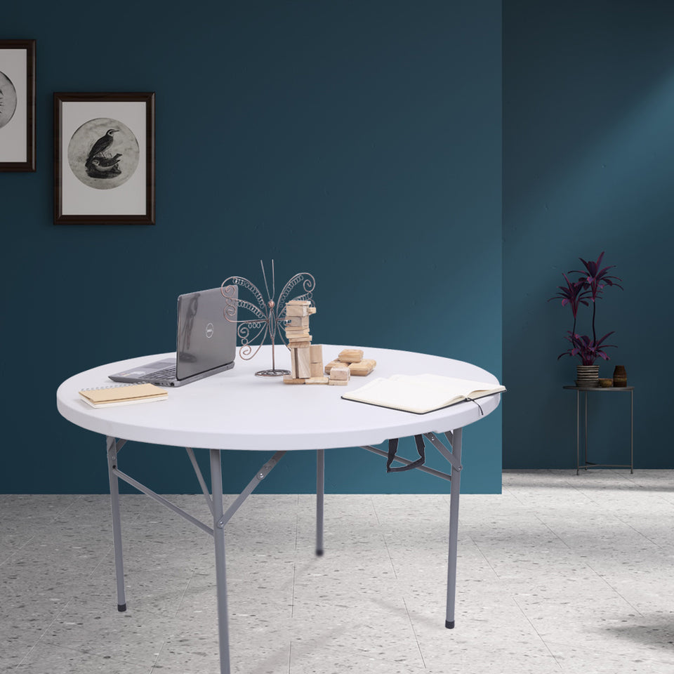 48inch Round Folding Outdoor Table -  White
