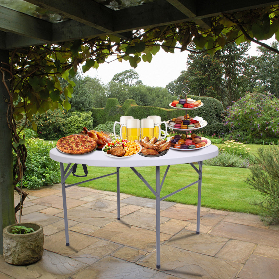 48inch Round Folding Outdoor Table -  White
