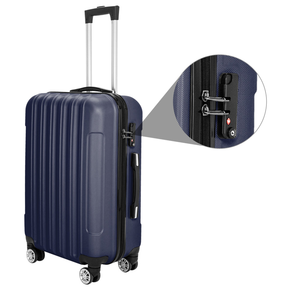 3-in-1 Multifunctional Large Capacity Traveling Storage Suitcase Luggage Set Navy Blue