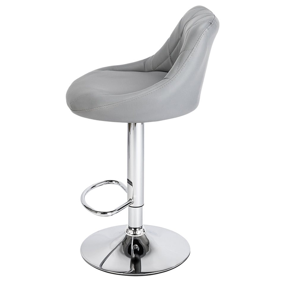 2pcs Adjustable no Armrest Rhombus Design Bar Stools -Grey