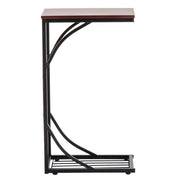 Brown iron side table with leaf pattern, measuring 54x30.5x21cm, designed by Lavish Kitchen Isle.