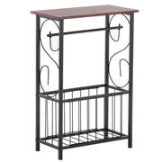 Lavish Kitchen Isle multifunctional bathroom side table with a wooden top and metal legs, ideal for indoor use and coffee serving.