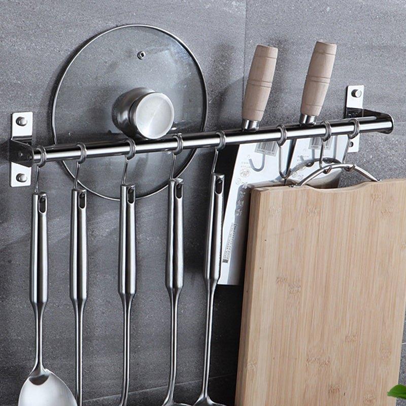 Kitchen Cupboard Wall Mounted Tool Utensils Hanging Rail Rack and Holder, Single Bar, Length 30cm