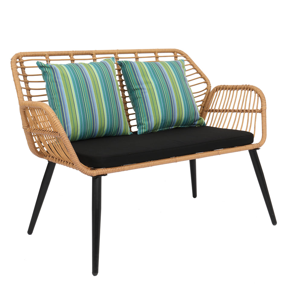 Outdoor Wicker Rattan Chair Four-Piece Patio Furniture Set