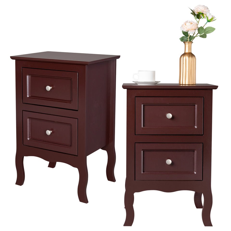 2pcs Country Style Two-Tier Night Tables Large Size Grown