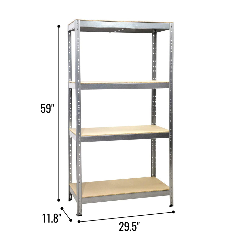 4 Tier Heavy Duty Metal Galvanised Shelving Rack Unit Garage Storage Shelf 175kg load shelf