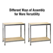 Heavy-duty 4-tier galvanised metal shelving rack with sturdy shelves, ideal for garage storage, supporting up to 175kg per shelf.