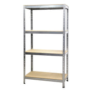 Heavy-duty 4-tier galvanised metal shelving rack with 175kg load capacity, ideal for garage storage by wearelavishkitchenisland.